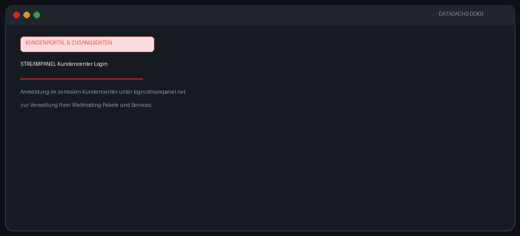 STREAMPANEL Client Portal login screen